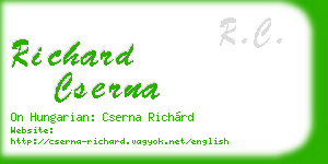 richard cserna business card