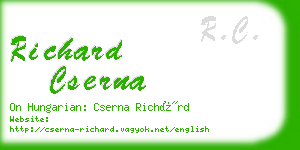 richard cserna business card